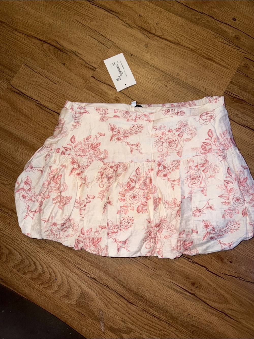 Love Tree Pink Floral Tiered Mini Skirt